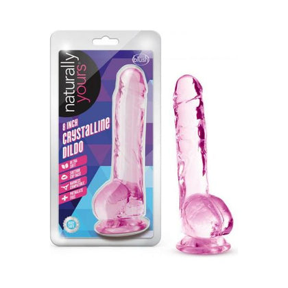 Blush Naturally Yours Crystalline Dildo 8 In. Rose - Realistic Hand Sculpted Pleasure Toy for Women