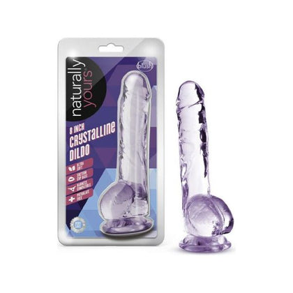 Blush Naturally Yours Crystalline Dildo 8 In. Amethyst - Lifelike Pleasure for All Genders and Exquisite Amethyst Color