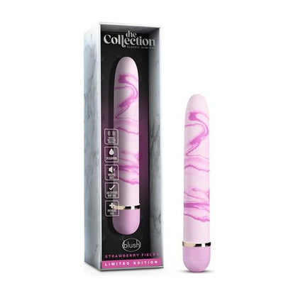 Blush Sensual Pink Strawberry Fields SF-7P 7-Inch Vibrating Dildo - Female G-Spot and Clitoral Stimulation