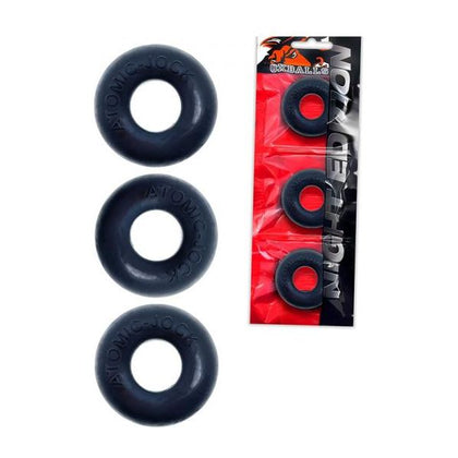 Oxballs Ringer Cockring 3-Pack Plus+Silicone Special Edition Night - Enhance Your Pleasure with the Ultimate Cockring Experience