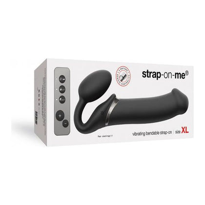 Strap-On-Me XL Black Silicone Vibrating 3 Motor Strapless Strap-On for Powerful Pleasure - Model X3-100