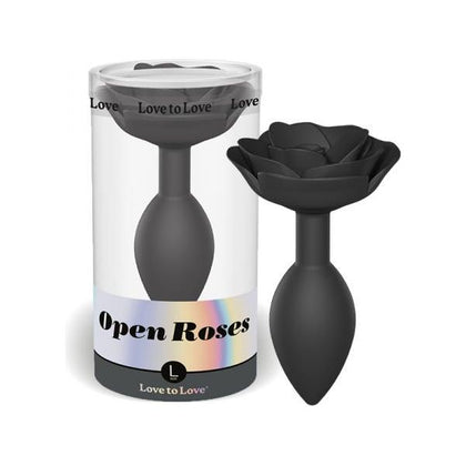 Love To Love Open Roses Anal Plug Large Black Onyx - Luxurious Silicone Pleasure for Intense Anal Delights - Adult Naughty Store