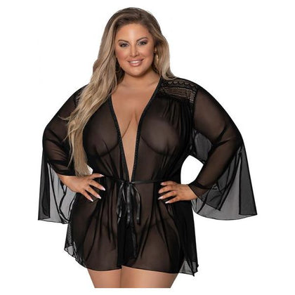 Magic Silk Modern Romance Short Robe Black Queen Size - Sensual Midnight Temptation for Women - Adult Naughty Store