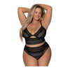 Magic Silk Modern Romance Lace Bralette & Cheeky Panty Set - Black Queen Size (Model No. MS-1234) - Adult Naughty Store