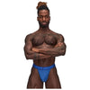 Male Power Sexagon Micro V Thong - Royal, Size L-XL, Men's Erotic Hexagon Print Underwear - Adult Naughty Store