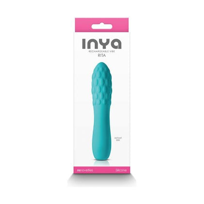 Inya Rita Textured Vibe Teal: Rechargeable Silicone Vibrator for Women, Intense Pleasure, Teal