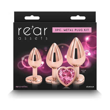 Introducing the Rose Gold Pink Heart Rear Assets 3-piece Trainer Kit: The Ultimate Pleasure Experience for All Genders! - Adult Naughty Store