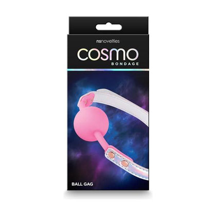 Cosmo Rainbow Bondage Ball Gag - Model X1: Adjustable Unisex Holographic Restraint for Sensual Play in Rose Gold - Adult Naughty Store