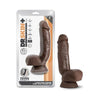 Dr. Skin Plus Thick Posable Dildo With Squeezable Balls 8 In. Chocolate