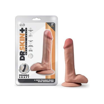 Dr. Skin Plus Posable Dildo With Balls 6 In. Mocha - The Ultimate Pleasure Companion for Intimate Play - Adult Naughty Store