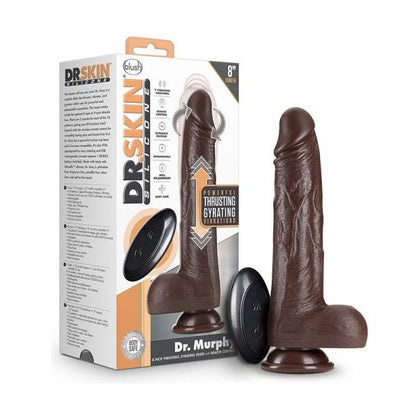 Dr. Skin Thrusting Dildo - Dr. Murphy Silicone 8 In. Chocolate - Powerful 3-in-1 G-Spot and P-Spot Stimulation - Wireless Remote Control - Gender-Neutral Pleasure - Satin-Smooth Feel