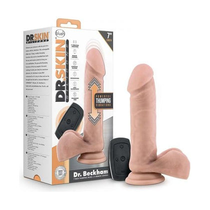 Dr. Skin Dr. Beckham Thumping Dildo With Remote Control - Silicone 8 In. Vanilla