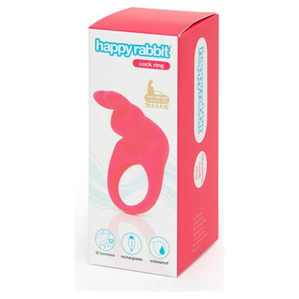 Happy Rabbit Rechargeable Cock Ring - Powerful Vibrating Silicone Cock Ring for Couples - Model HR-CR01 - Male and Female Pleasure - Pink - Adult Naughty Store