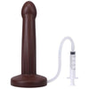 Tantus POP Squirting Dildo - Model X1: Realistic Ejaculating Silicone Pleasure Toy for All Genders - Espresso - Adult Naughty Store