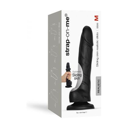 Strap-On-Me Sliding Skin Realistic Dual-density Dildo Black M: The Ultimate Pleasure Experience - Adult Naughty Store