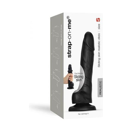 Strap-On-Me Sliding Skin Realistic Dual-density Dildo Model S - Black, for Sensual Vaginal and Anal Pleasure