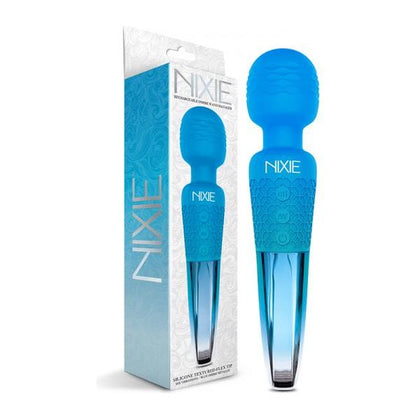 Introducing the NIXIE Rechargeable Wand Massager - Blue Ombre Metallic: Powerful Pleasure for All Genders