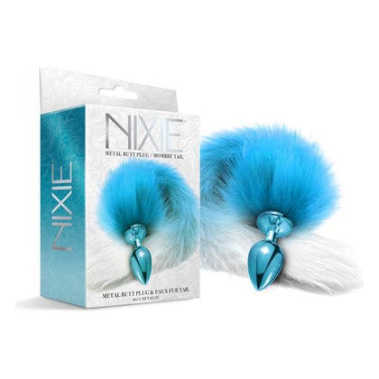 Nixie Metal Butt Plug with Ombre Tail - Blue Metallic (Model NP-001) - Unleash Your Sensual Side