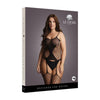 Shots Le Desir Women's Fence Net Suspender Bodystocking - Model QS, Plus Size 2XL-5XL, Black - Adult Naughty Store