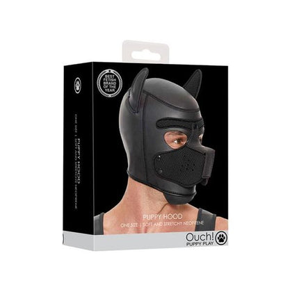 Ouch! Puppy Play Neoprene Puppy Hood Black - The Ultimate Training Gear for Submissive Pups - Adult Naughty Store