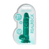 Realrock Crystal Clear 7-Inch Turquoise Realistic Dildo with Balls - Lifelike Pleasure for All Genders and Intense Stimulation - Adult Naughty Store