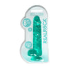 Realrock Crystal Clear Realistic Dildo With Balls 8 In. - Turquoise - Lifelike Pleasure for All Genders - Adult Naughty Store