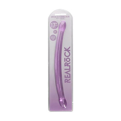 Realrock Crystal Clear Non-realistic Double Dong 17 In. Purple