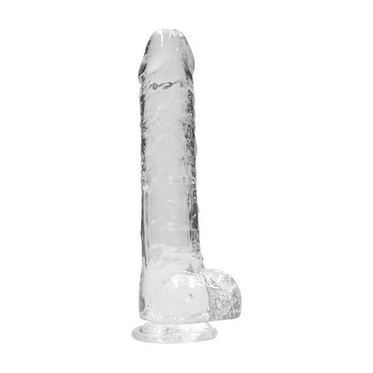 Realrock Crystal Clear Realistic Dildo with Balls 10 In. Translucent - The Ultimate Pleasure Experience for All Genders - Adult Naughty Store