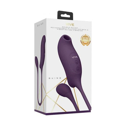 VIVE Quino Air Wave & Vibrating Egg Vibrator Purple - The Ultimate Pleasure for Women's Clitoral and G-spot Stimulation - Adult Naughty Store