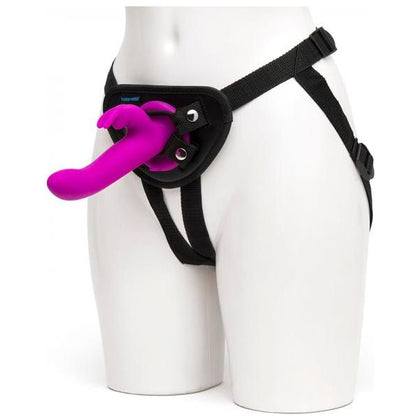 Happy Rabbit Strap-On Harness Set - Vibrating Silicone Dildo for Couples - Model HRSH-15 - Unisex Pleasure - Purple - Adult Naughty Store