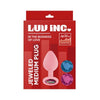 Luv Inc JP32 Jeweled Medium Silicone Butt Plug with 3 Stones - Light Pink - Adult Naughty Store