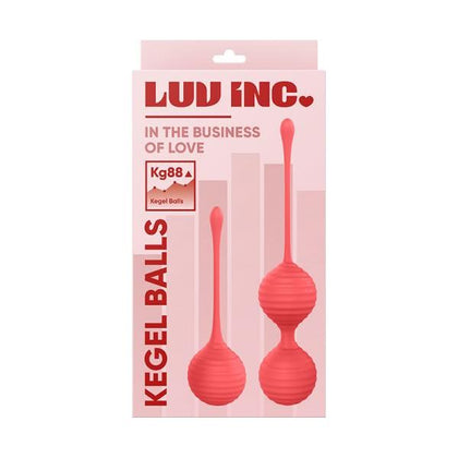 Luv Inc KG88 Kegel Balls Set - Gradually Increasing Training Balls for Women - Ribbed Silicone, Waterproof, Hypoallergenic - Coral Color - Adult Naughty Store