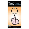 Wood Rocket Middle Finger Enamel Keychain - Funny Peach-Colored Novelty Accessory for All Genders, Perfect for Public Display of Disapproval - Adult Naughty Store