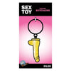 Wood Rocket Gold Glitter Dildo Keychain - Miniature Enamel Sex Toy Accessory for All Genders - Sparkling Gold - Model DRK-001
