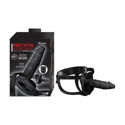 Introducing the ExciteMe™ Erection Assistant Hollow Strap-on 9.5 In. Black: A Versatile Pleasure Enhancer for All Genders! - Adult Naughty Store