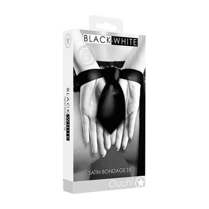 Black & White Satin Bondage Tie - The Ultimate Pleasure Enhancer for Submissive Play and Sensual Bondage - Model BWT-001 - Unisex - Explore the Depths of Desire in Style!