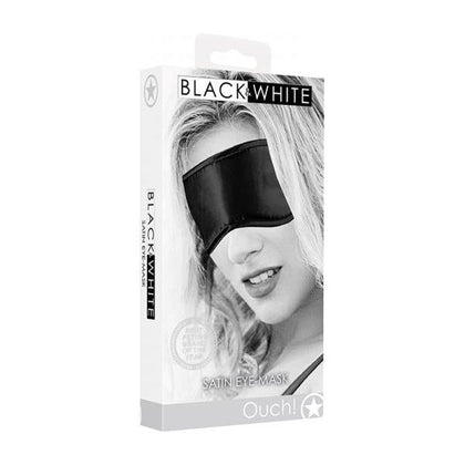 Black & White Satin Eye Mask - Sensual Sleepwear for Intimate Encounters - Model BWSEM-001 - Unisex - Enhances Pleasure and Intimacy - One Size Fits All