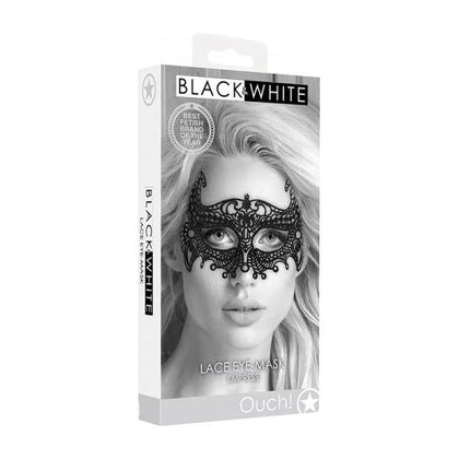 OUCH! Empress Black Lace Eye Mask - Seductive Venetian-inspired Handmade Lingerie - Model EMB-001 - Unisex - Sensual Pleasure - One Size