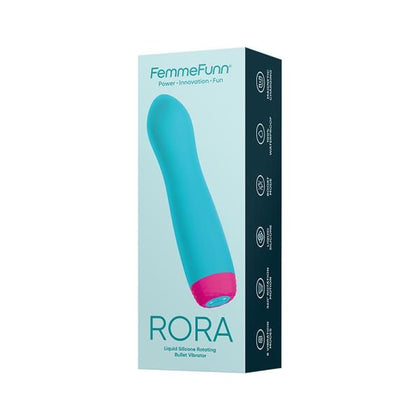 Femmefunn Rora Liquid Silicone Rotating Bullet Turquoise - The Ultimate Pleasure Delight for All Genders, Unleash Your Sensual Desires - Adult Naughty Store