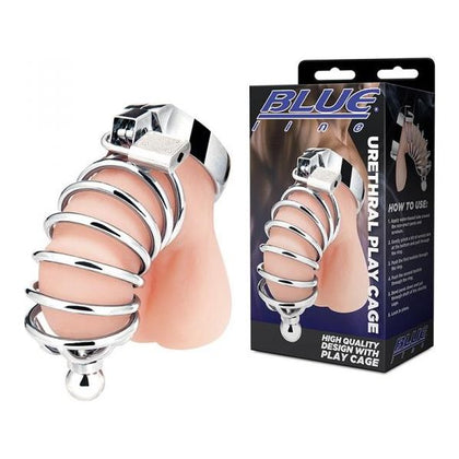 Blue Line C & B Gear Urethral Play Cage - Arouser 5000 - Male - Pleasure Enhancer - Stainless Steel - Silver