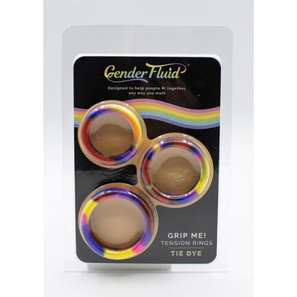 Introducing the Gender Fluid Grip Me! Tension Ring Set - Tie-dye 3-Pack: The Ultimate Pleasure Enhancer for All Genders!