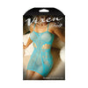 Vixen Euphoria Striped Net Dress Blue O-s: Seductive Sheer Lingerie - Vixen Euphoria Striped Net Dress Blue (Model: O-s) - Women's Intimate Apparel for Sensual Nights - One Size (2-12) - Adult Naughty Store