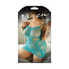 Vixen Euphoria Blue Queen Striped Net Dress - Plus Size Lingerie for Women (Size 14-18) - Adult Naughty Store