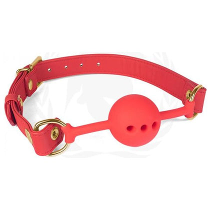 Spartacus 46 mm Red Silicone Ball Gag with Red PU Strap: The Ultimate Obedience Training Tool for Submissive Pleasure
