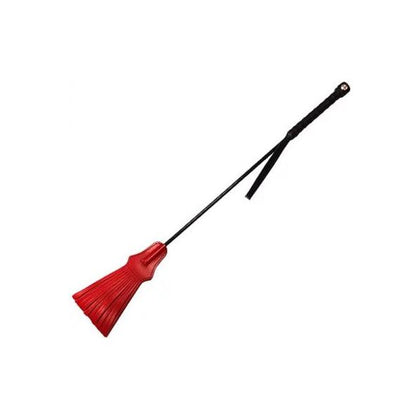 LeatherLux Tasseled Riding Crop - Model RTRC-01 - Unisex - For Spanking and Tickling - Red