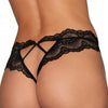 Dreamgirl Lace Tanga Open-Crotch Panty with Elastic Open Back Detail - Black XL Women's Intimate Apparel - Model 1234 - Adult Naughty Store