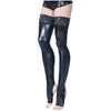 Coquette Wetlook Stay-Up Toeless Stockings - Sensual Elegance for Women, Black OS - Adult Naughty Store