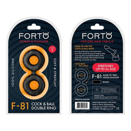 Forto F-81: Double Ring Liquid Silicone 44 mm Black - Powerful Pleasure Enhancer for Men
