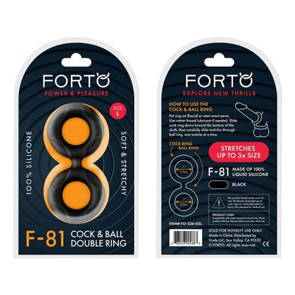 Forto F-81: Double Ring Liquid Silicone 51mm Black - Ultimate Pleasure Enhancer for Men and Couples