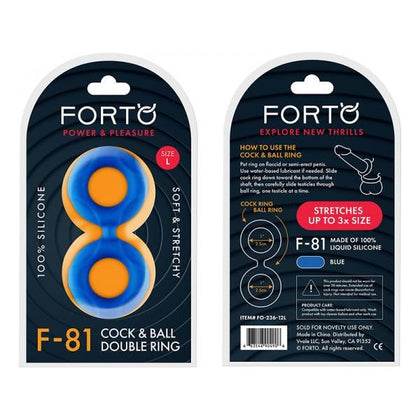 Forto F-81: Double Ring Liquid Silicone 51mm Blue - Ultimate Pleasure Enhancer for Men and Couples